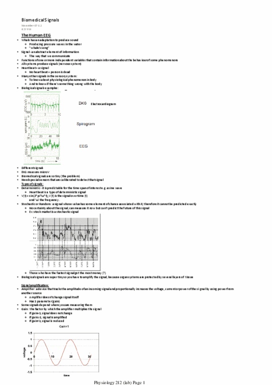 PHGY 212 Lecture Notes - Electrocardiography thumbnail