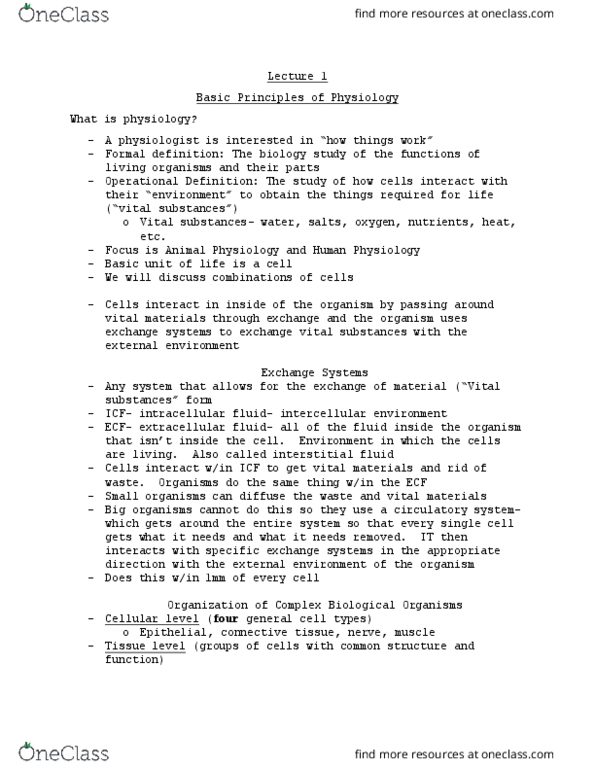 BIO 203 Lecture Notes - Lecture 1: Indian Anna, Basal Metabolic Rate, Comparative Physiology thumbnail