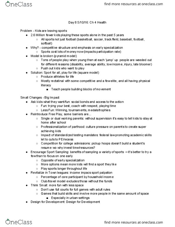 KIN 312M Lecture Notes - Lecture 8: Late Bloomer, Think Small, Palpation thumbnail