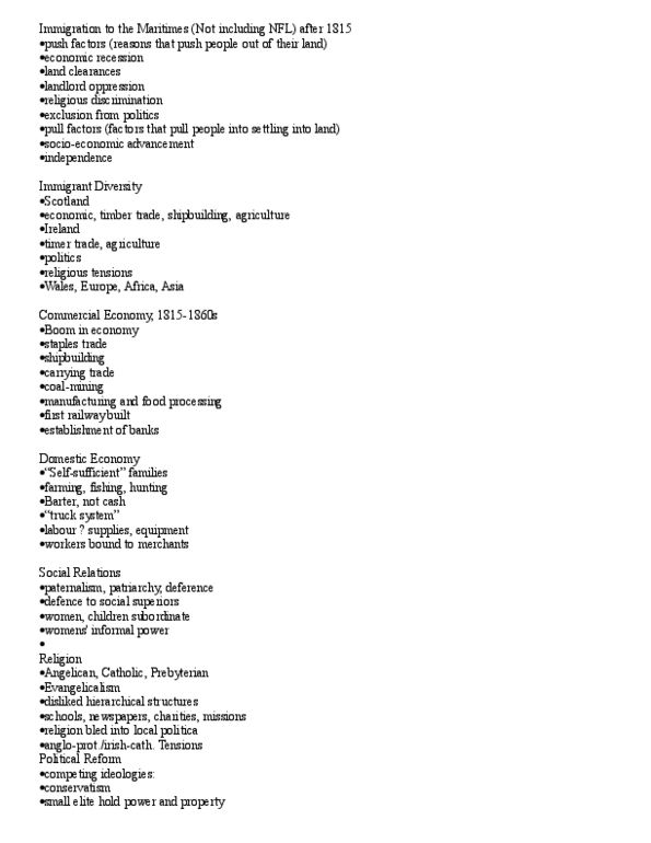 HIST 101 Lecture Notes - Lecture 8: Egalitarianism, Joseph Howe, Truck System thumbnail