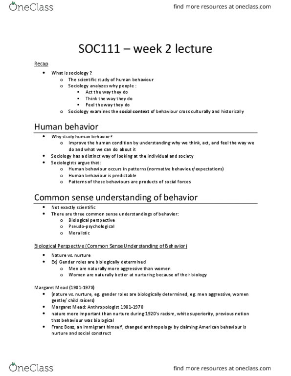 SOC 111 Lecture 2: SOC111 Week 2 Lecture thumbnail