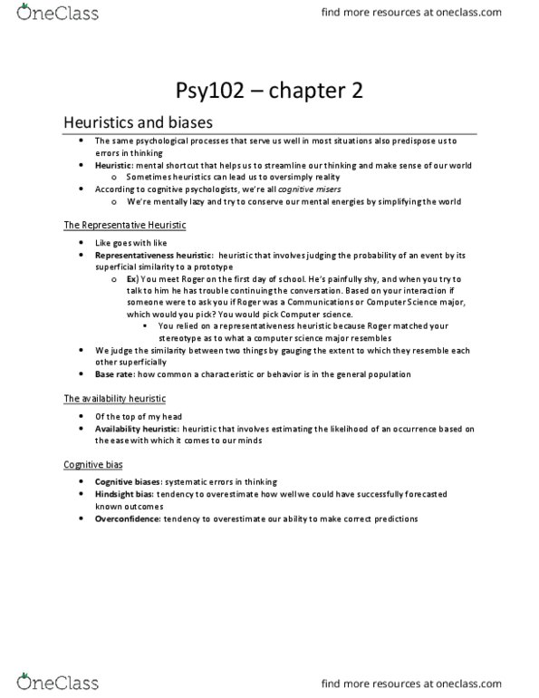 PSY 102 Chapter Notes - Chapter 2: Demand Characteristics, Scientific Method, Random Assignment thumbnail