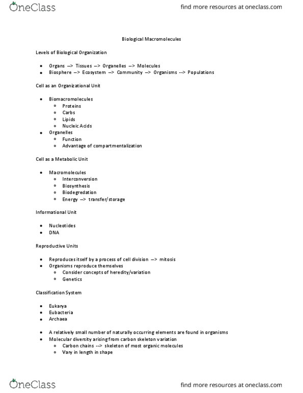 BIOL 1103 Lecture Notes - Lecture 1: Maltose, Thymine, Base Pair thumbnail