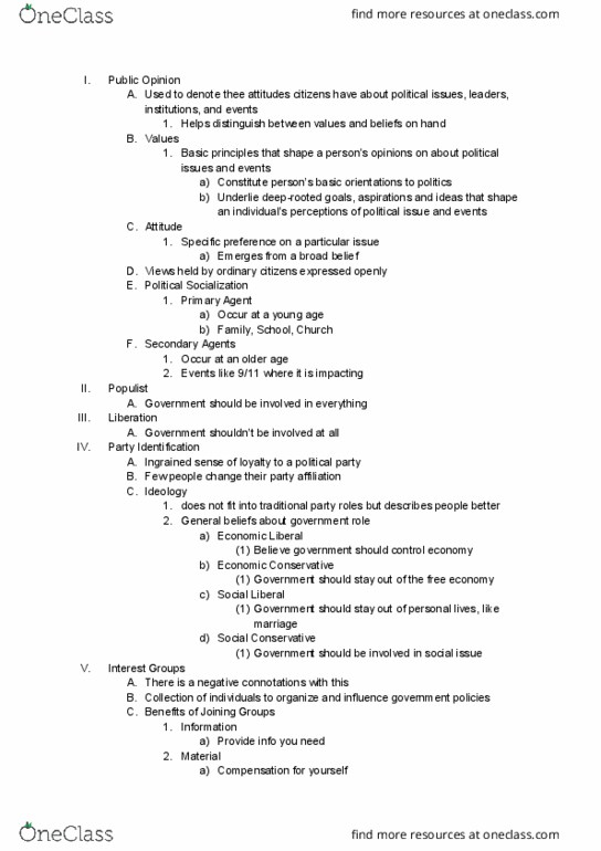 POSC 100 Lecture Notes - Lecture 14: Legislature Vii Of Italy thumbnail