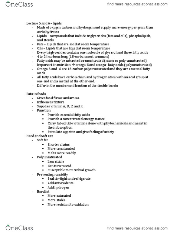 HSS 2342 Lecture Notes - Lecture 5: Small Intestine, Choline, Chylomicron thumbnail