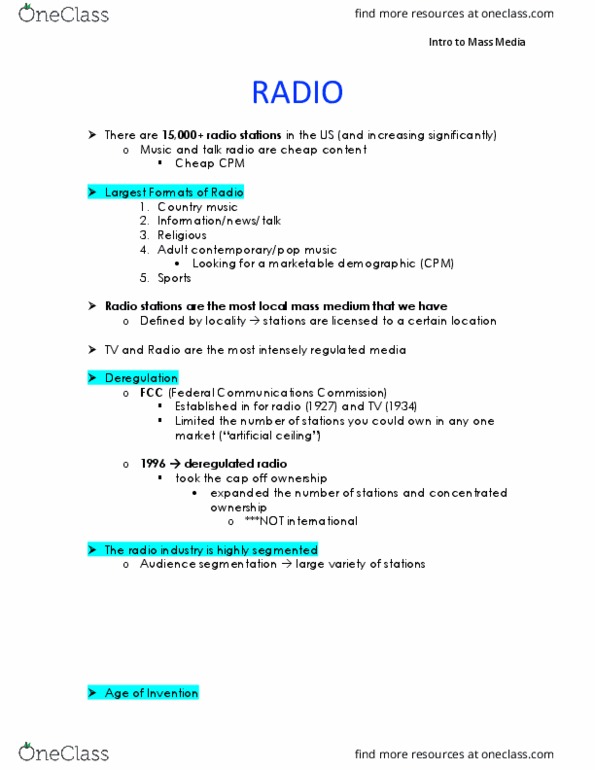 TVR 12100 Lecture Notes - Lecture 8: Sound, Epicenter, Audion thumbnail