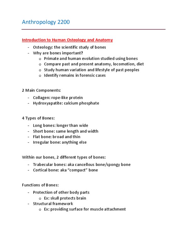 ANTHROP 2200 Lecture Notes - Lecture 1: Robert Sapolsky, Rhinarium, Cementum thumbnail