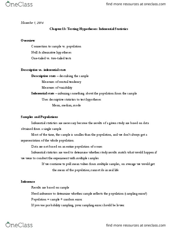 PSY 250 Lecture Notes - Lecture 18: Sample Size Determination, Alternative Hypothesis, Effect Size thumbnail