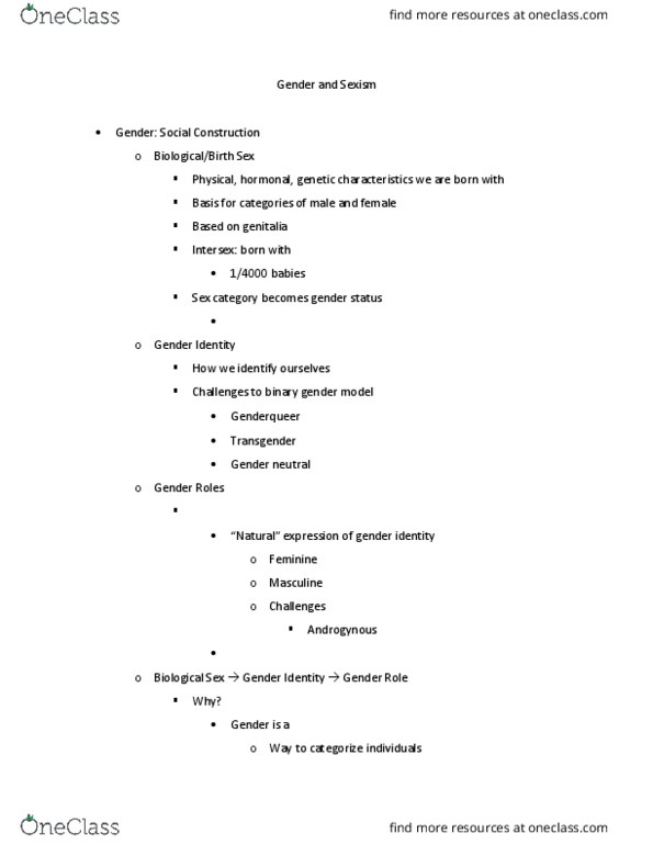 HONR 370 Lecture Notes - Lecture 9: Homophobia, National American Woman Suffrage Association, Male Privilege thumbnail