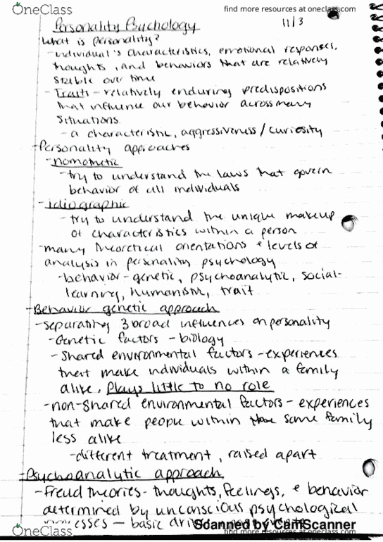 PSYC 100 Lecture Notes - Lecture 16: Extraversion And Introversion, Twat, Mcot thumbnail
