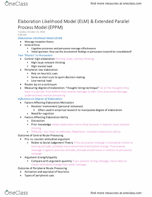 CMN 101 Lecture Notes - Lecture 7: Relate, Pole And Polar, Social Proof thumbnail