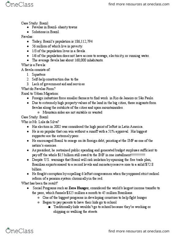 GEOG 130 Lecture Notes - Lecture 8: Favela thumbnail