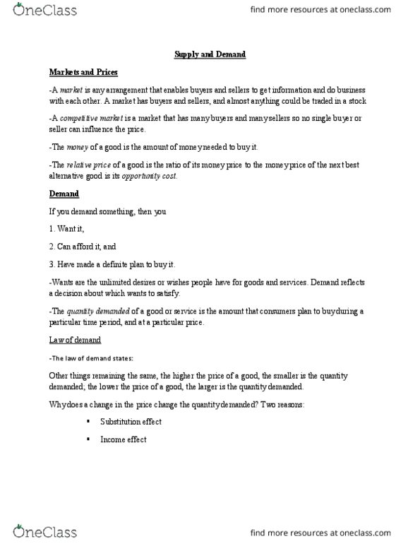 Economics 1021A/B Lecture Notes - Lecture 3: Opportunity Cost, Marginal Utility, Marginal Cost thumbnail