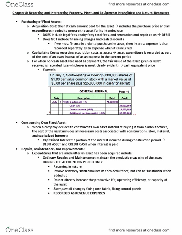 ACCT20100 Chapter Notes - Chapter 8: Income Statement, Balance Sheet thumbnail