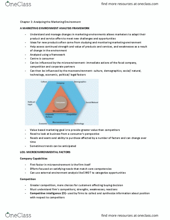 BU352 Chapter Notes - Chapter 3: Competitive Intelligence, Swot Analysis, Millennials thumbnail