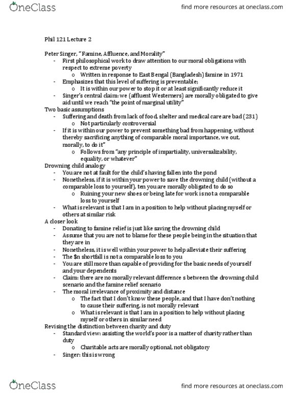 PHIL 121 Lecture Notes - Lecture 2: Universalizability thumbnail