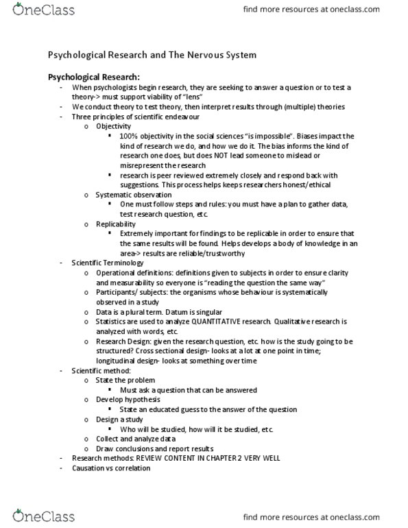 PSYCH101 Lecture Notes - Lecture 2: Institute For Operations Research And The Management Sciences, Behavioural Genetics, Schizophrenia thumbnail