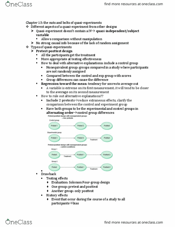 PSY 250 Chapter Notes - Chapter 13: Quasi, Interrupted Time Series thumbnail