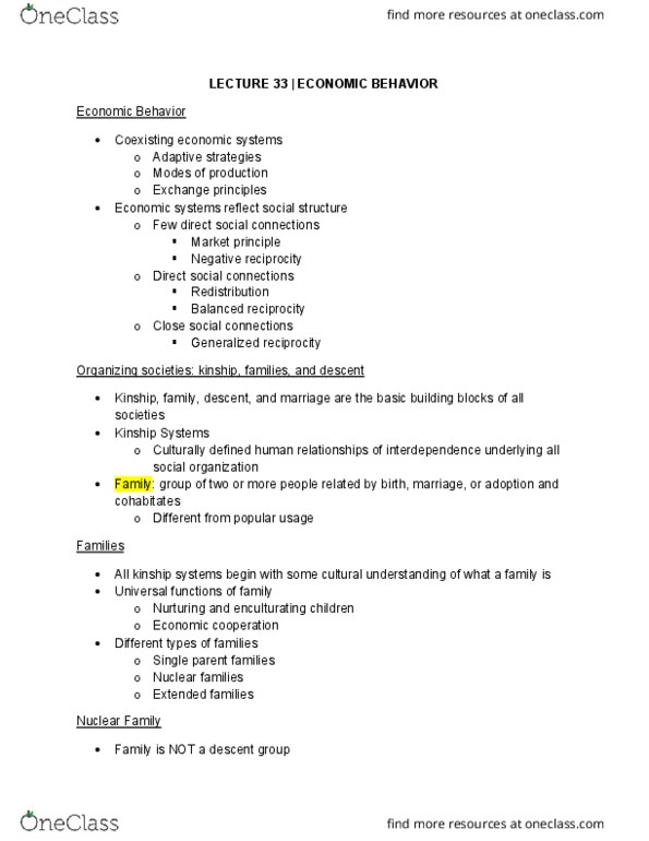 ANTH 1102 Lecture Notes - Lecture 33: Single Parent, Nuclear Family, Kinship thumbnail