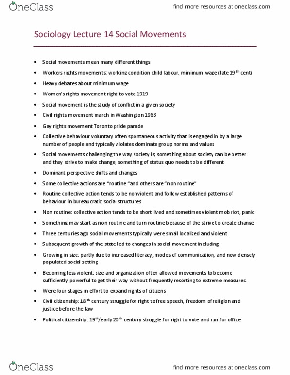 SOC101Y1 Lecture Notes - Lecture 14: Extreme Measures, Collective Behavior, Relative Deprivation thumbnail