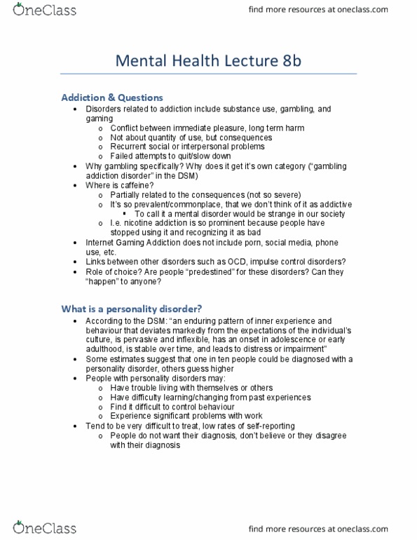 HLTHAGE 1CC3 Lecture Notes - Lecture 8: Problem Gambling, Mental Disorder, Caffeine thumbnail
