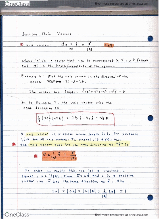 MATH 280 Chapter 12.3: 011 Textbook 003 Definition of Unit Vectors and Its Applications in Scalar and Vector Quantitites thumbnail