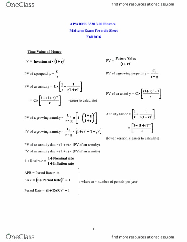 ADMS 3530 Lecture Notes - Lecture 1: Current Yield, Dividend Discount Model, Dividend Yield thumbnail