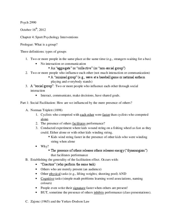 Psychology 2990A/B Lecture Notes - Simple Math, Psych, Group 12 Element thumbnail