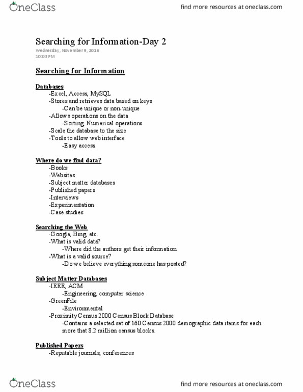 CS 110 Lecture Notes - Lecture 18: 2000 United States Census, Mysql thumbnail