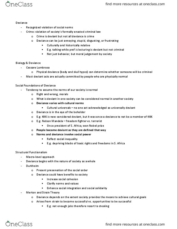 SA 150 Lecture Notes - Lecture 4: Labeling Theory, Racial Profiling, Social Inequality thumbnail