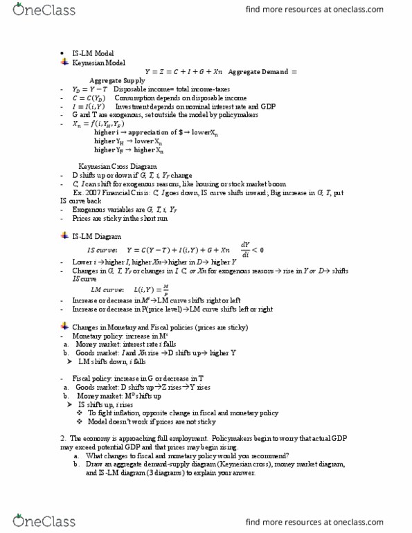 CAS EC 202 Lecture Notes - Lecture 4: Open Market Operation, Bank Reserves, Potential Output thumbnail