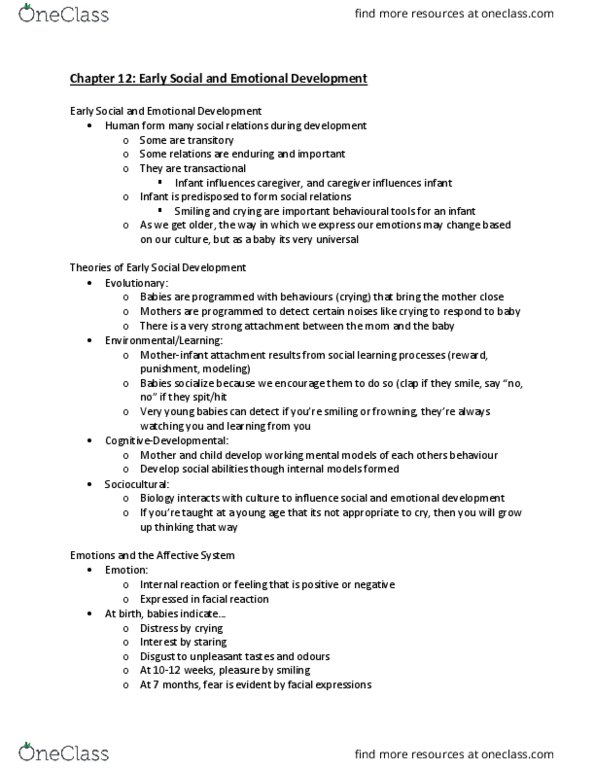 PSY 2105 Chapter Notes - Chapter 12: Depth Perception, Twin Study, Habituation thumbnail