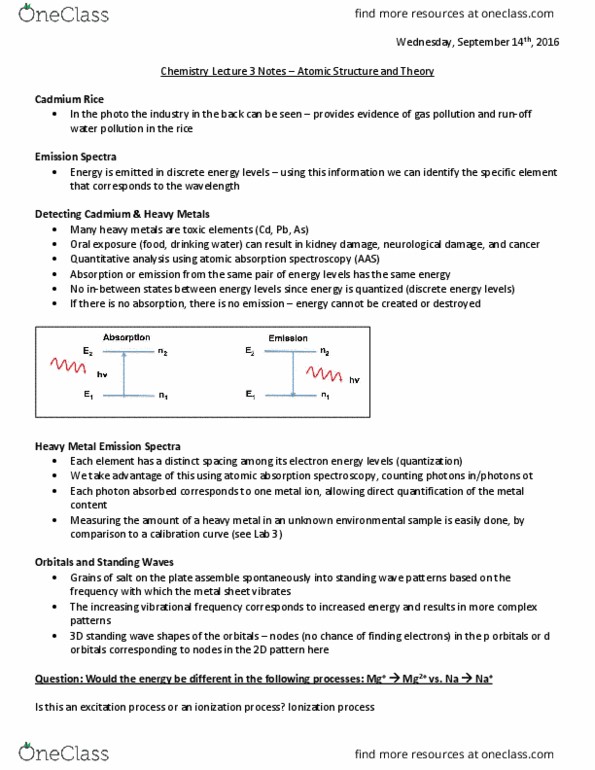 CHEM 1A03 Lecture Notes - Lecture 3: Photon, Standing Wave, Effective Nuclear Charge thumbnail
