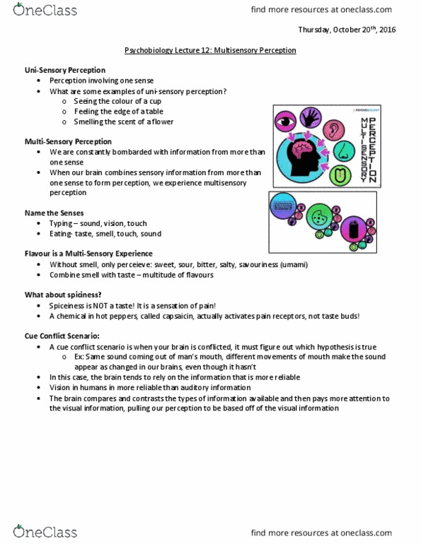 HTHSCI 1G03 Lecture Notes - Lecture 12: Capsaicin thumbnail