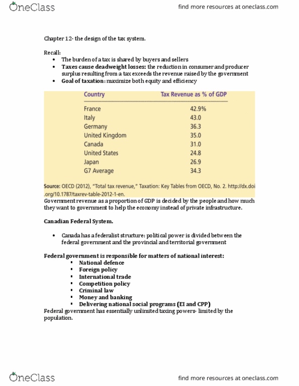 ECON 1B03 Lecture Notes - Lecture 12: Deadweight Loss, Competition Law, Proportional Tax thumbnail