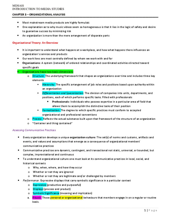 MDSA01H3 Chapter Notes - Chapter 3: Yellow Journalism, Organizational Culture, Stamp Duty thumbnail