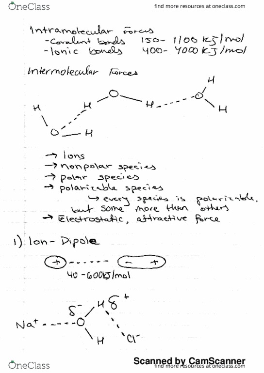 CHEM 1001 Lecture Notes - Lecture 28: Intermolecular Force, Methanol thumbnail