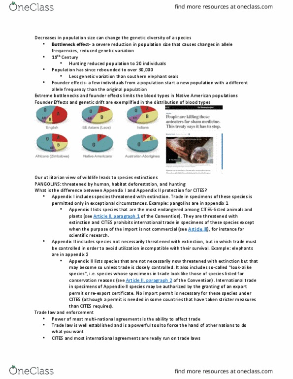 IB 105 Lecture Notes - Lecture 11: Allele Frequency, Genetic Drift, Cites thumbnail