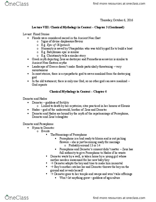 GRS 200 Lecture Notes - Lecture 8: Utnapishtim, Kingu, Haloa thumbnail