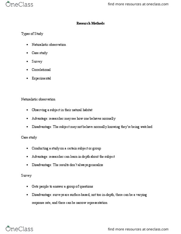 CAS PS 101 Lecture Notes - Lecture 1: Naturalistic Observation, Central Tendency, Intelligence Quotient thumbnail