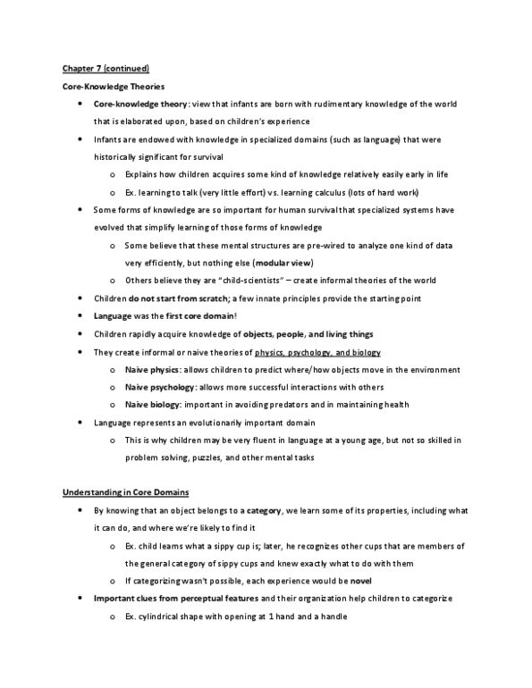 PSYCH211 Chapter Notes - Chapter 7: Object Permanence, Headache, Color Blindness thumbnail