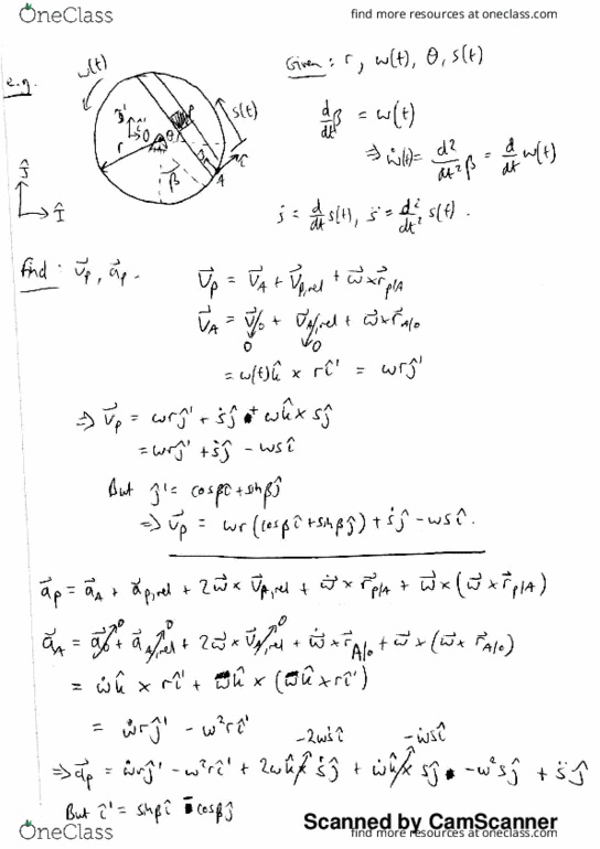 MECHENG 240 Lecture 23: Noel Perkins ME 240 Lecture 23 Notes - Newton-Euler Equations of Motion thumbnail