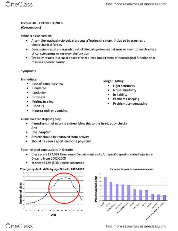 KINE 1020 Lecture Notes - Lecture 8: Photosensitivity, Headache, Sports Medicine thumbnail