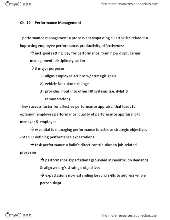BUS 393 Chapter Notes - Chapter 10: Performance Appraisal thumbnail
