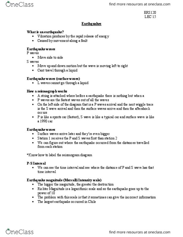 ERS120H5 Lecture Notes - Lecture 15: Seismometer, Logarithmic Scale, Wavelength thumbnail