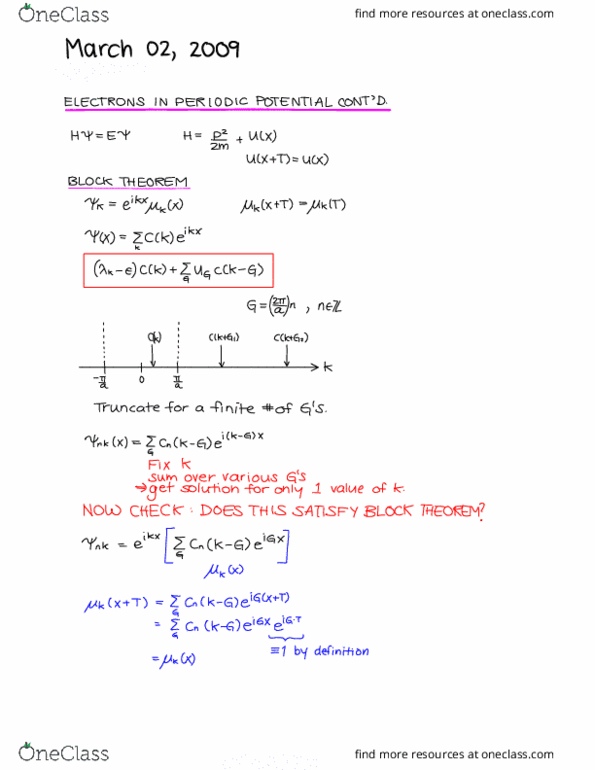 PHYS 474 Lecture Notes - Lecture 23: Wave Function thumbnail