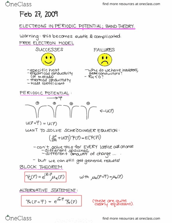 PHYS 474 Lecture Notes - Lecture 24: Reciprocal Lattice, Heat Capacity, Thermal Conductivity thumbnail