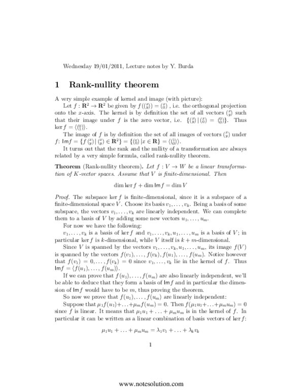 MAT224H1 Lecture : Rank Nullity Theorem, coordinates, matricies of transformation thumbnail