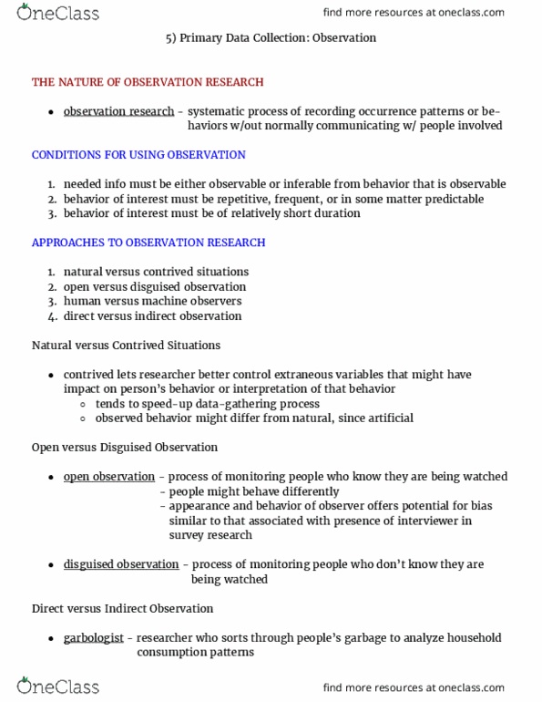 MARK 302 Chapter Notes - Chapter 5: Contrived, Mystery Shopping, Electroencephalography thumbnail