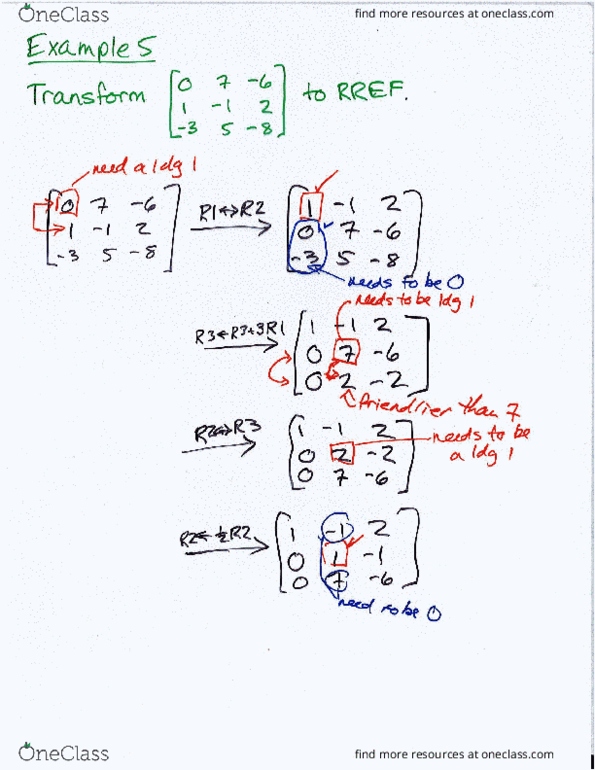 Mathematics 1229A/B Lecture Notes - Lecture 17: Augmented Matrix, Coefficient Matrix thumbnail